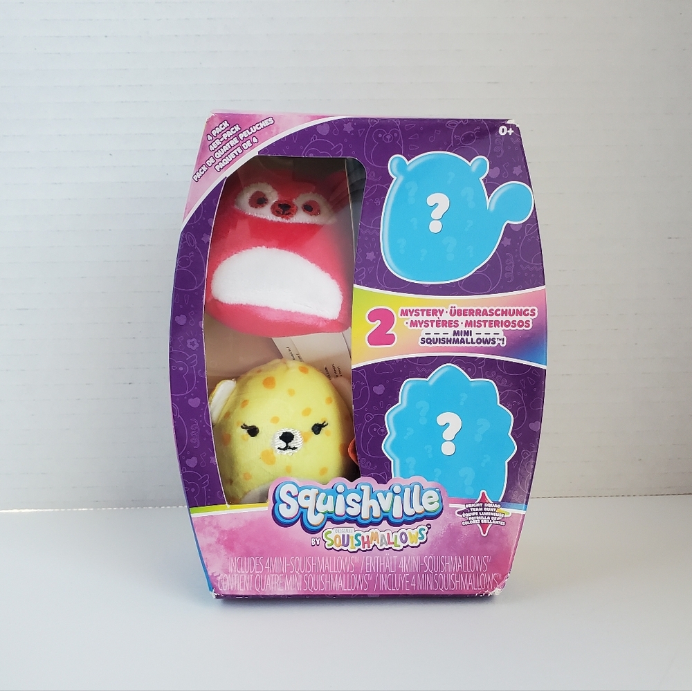 Squishville Bright Squad 2 inch Mini MultiColor Squishmallows New 4 Pack *READ*